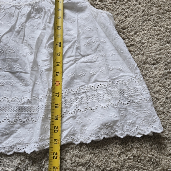 Free People Marina Eyelet Tank Top Womens XL White Cotton Crop - Picture 5 of 6